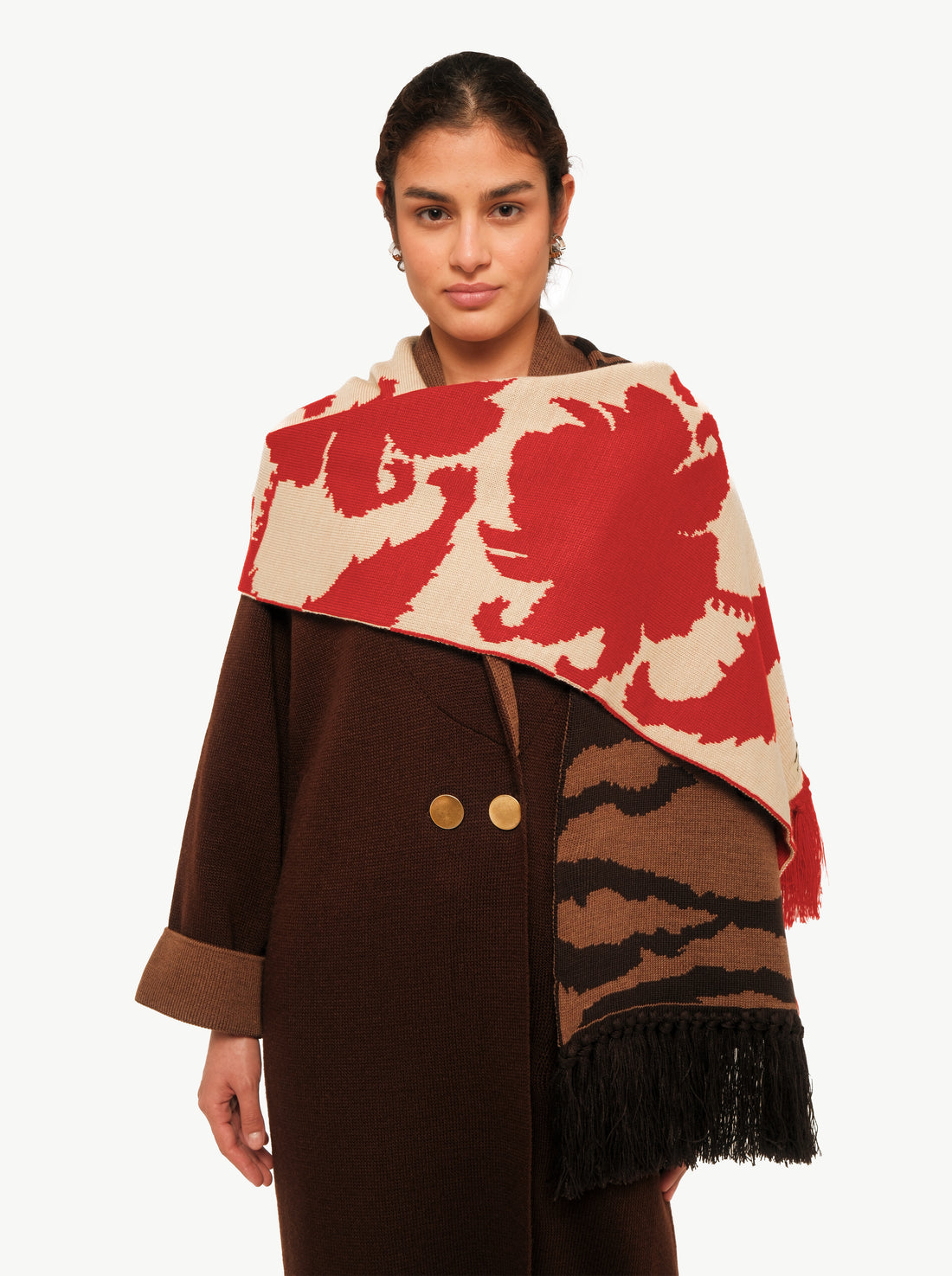 Ruby Jacquard Knit Double-faced Scarf