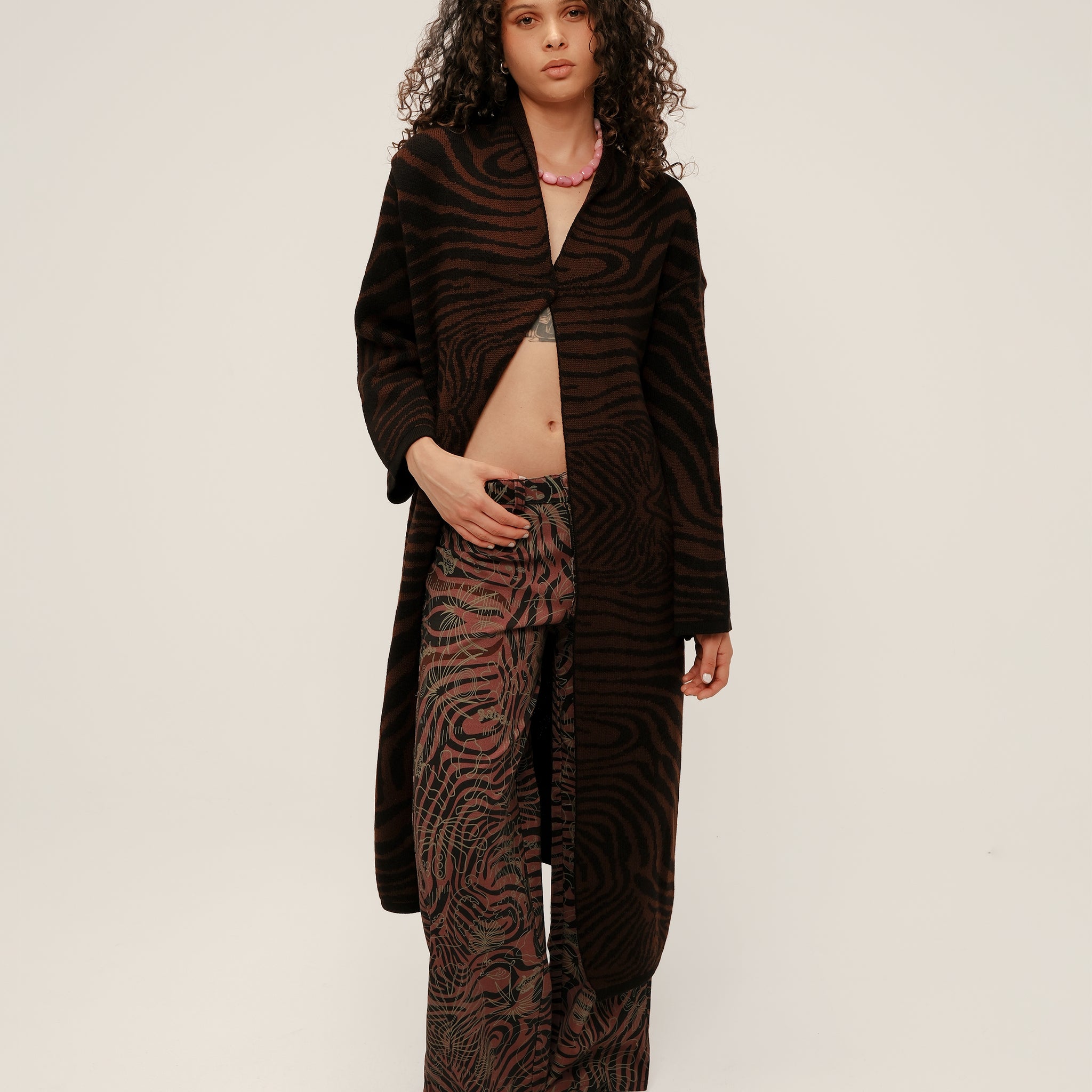 SHIRA JACQUARD-KNIT CARDIGAN